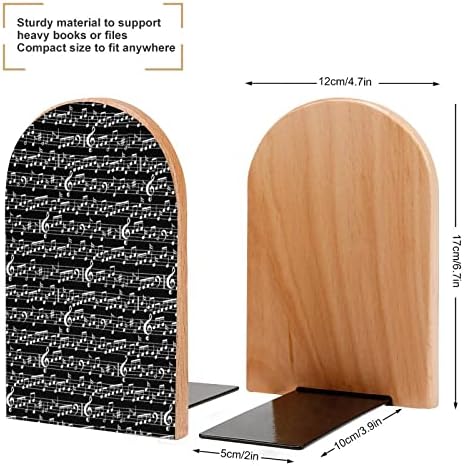 Notas musicais e lençolas de madeira para suportes decorativos de madeira não esquisita para prateleiras 1 par 7 x 5 polegadas