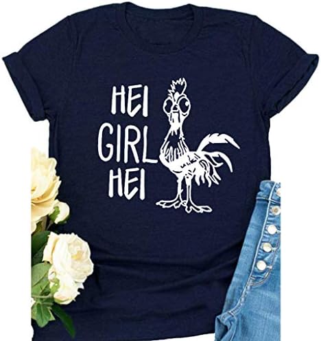 MEIKOSKS Letra feminina impressão de camisetas gráficas fofinhas redonda de calço de calço de mangas