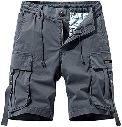 Shorts leves de carga leves do Hehoah com bolsos de algodão solto shorts respiráveis ​​retos para homens
