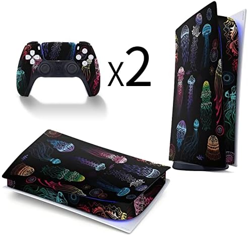 Águas -pescadas coloridas 3pcs adesivo de capa de corpo inteiro para edição digital PS5 para console