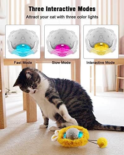 Toys de gatos interativos para gatos internos, com os modos de 3 modos de brinquedo de gato automático com luzes