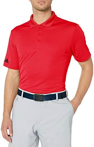 Polo de desempenho de golfe adidas, vermelho colegiado, pequeno