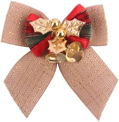 2022 Bowknots Christmas Bows com sinos de ferro decorações de árvore de Natal Party Tike DIY Gift Bow Mini