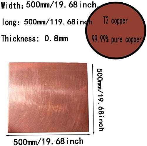 Folha de cobre de metal Xunkuaenxuan 99,9% da placa de placa de metal de cobre Material de materiais