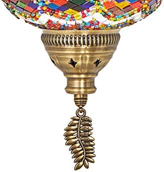 Demmex Mosaico marroquino turco, hardwired ou swag plug in lustre teto leve pendurar lâmpada pingente de pingente,