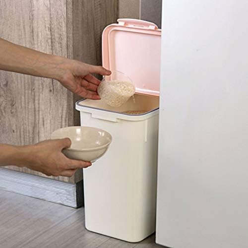 Caixa de armazenamento de arroz de cozinha llryn com recipiente de grão de rodas selado com contêiner