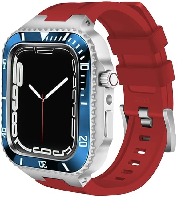Kit de mod de luxo Houcy 44mm para a banda Apple Watch 8 7 45mm capa de moldura de metal para iwatch