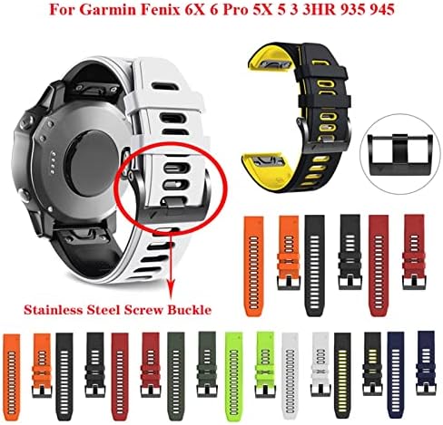 TTUCFA 26mm 22mm Silicone Redunda de pulseira rápida para Garmin Fenix ​​7 7x 6x 6x Pro 5x 3 3HR EasyFit WatchBand para Garmin Fenix ​​6 6 Pro Watch