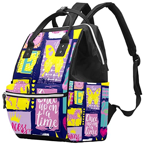 Graffiti Unicorn Flamingo Butterfly Butterfly Bags Backpack Mummy Backpack de grande capacidade Bolsa de enfermagem