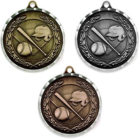Pinmart Baseball Award Sports Medalha em massa - ouro, prata e bronze!