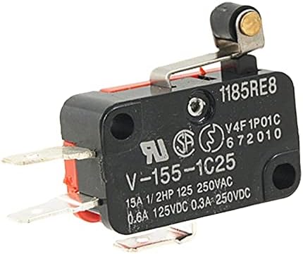 Halone 10pcs V-155-1C25 Micro limite interruptor de dobradiça curta alavanca de alavanca de alavanca SPDT Snap