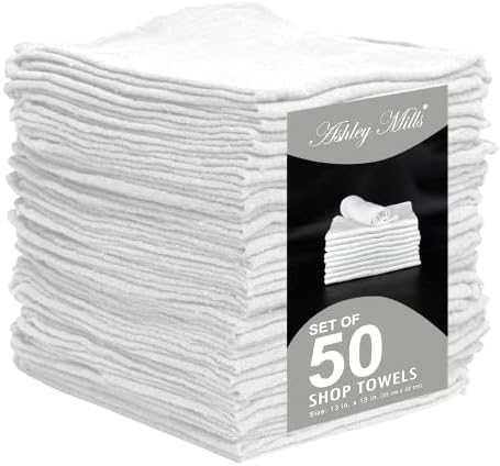 Toalhas de algodão Ashley -, 13x14 in, limpando trapos - panos absorventes de lojas e toalhas de limpeza