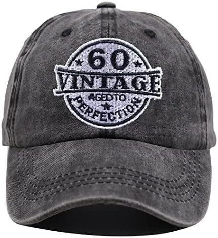 Presentes de aniversário de 60 anos para homens homens, vintage 1962, idosos com perfeição, Capinho de beisebol bordado ajustável de 60 anos