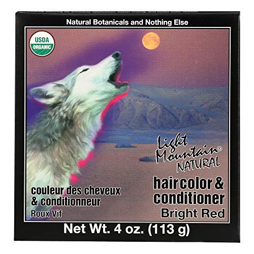 Light Mountain Natural Hair Color & Condicionador, vermelho brilhante, 4 oz