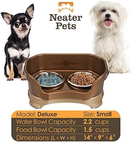 Alimentador de alimentador de mais de luxo cachorro pequeno - The Mess à prova de bagunça