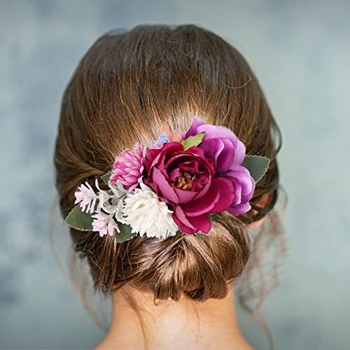 4pcs feminino pente pente de cabelo elegante pente de cabelo de flor fabricada cabelos florais Acessórios para