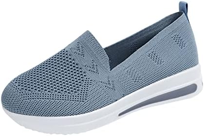 Sneakers femininos deslizam os sapatos de caminhada em torno do dedo do pé atlético Comfort Sapatos Oxford Casual