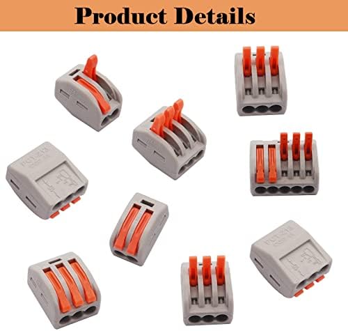 SUNXEKE 45 PCS Conectores de arame Kit de variedade de fios de fios de fios compactos Splicing Fiação