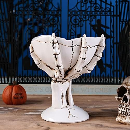 Halloween truque ou tratar tigela de doces, resina Skeleton Hands Candy Prish, bandeja de doces de tigela