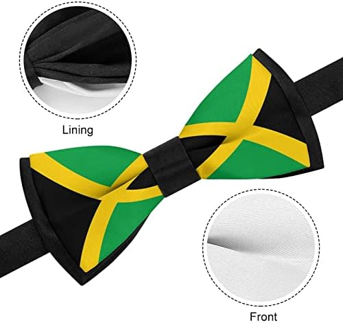 Flag de Forsjhsa da Jamaica Men's Pré-amarrado laço de arco ajustável Newtie gravura de estampado