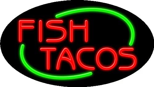 Fish Tacos Glass Neon Sign 14624 Feito nos EUA