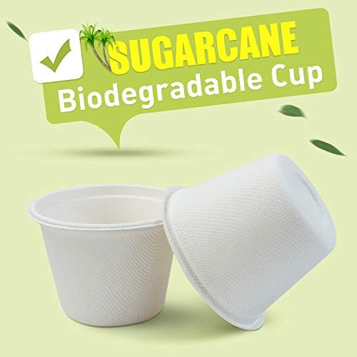 Terra verde, copos compostáveis ​​de bagaço de 4 oz, material de fibra de cana-de-açúcar biodegradável,