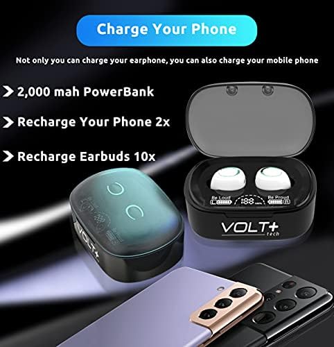 Volt Plus Tech sem fio V5.1 ProArbuds Pro compatíveis com Lenovo Yoga Tab 3 Plus IPX3 Bluetooth Touch Impermeável/Surra