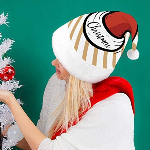 Chapéu de Papai Noel de Natal, chapéu de natal listra oblíqua chapéu de férias de natal para adultos, consolo