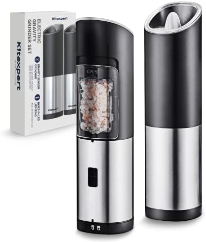 Conjunto automático de moedor de sal e pimenta - Kitexpert Gravity Salt Salt e pimenta Bateria