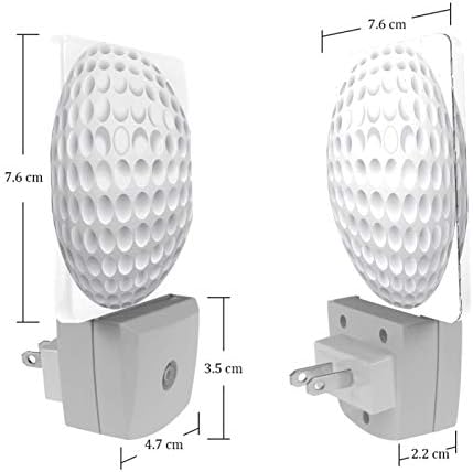 2 pacote de pacote de luz de bebê bola de golfe plug plug na parede com entardecer para Dawn Fotocell Sensor