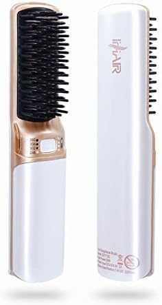 Escova de alisador de cabelo quente, mini alisador de cabelo portátil USB recarregável 6400mAh,