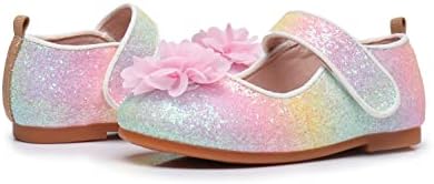 Tozhcita Rainbow Dress Shoes Girl's Glitter Princess Sapatos Criança Mary Jane Sapatos de Partido brilhante
