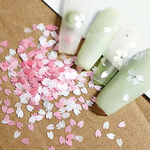 3D FLOR PINHINAS lantejoulas de cerejeira Blossom uil Glitter White rosa Sakura Flower Petals