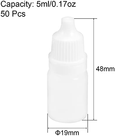 garrafa de conta -gotas plásticas uxcell, 5ml/0,17 oz garrafas de queda de boca pequena garrafa de