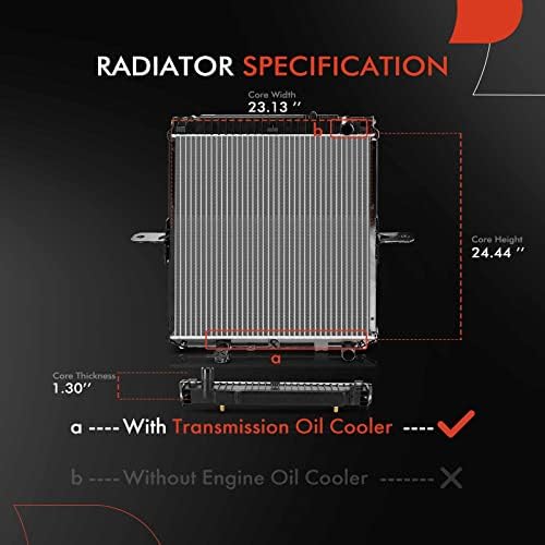 Radiador de líquido de arrefecimento do motor A-premium com resfriador de óleo de transmissão compatível com
