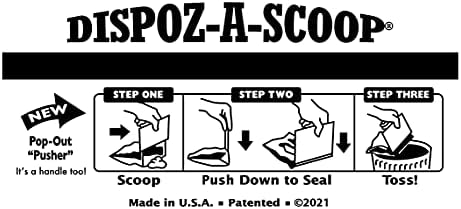 DISPOZ-A-SCOOP Sacos de cocô de cachorro | Scoopers de segurança fáceis | Sacos de resíduos descartáveis ​​de