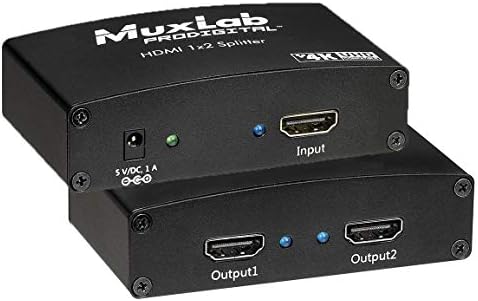MUXLAB 1X2 HDMI SPLITTER 1 em 2 OUT, suporta 3D 4K @ 30Hz Full HD 1080p @ 60Hz para Xbox PS4 PS3 Fire Stick