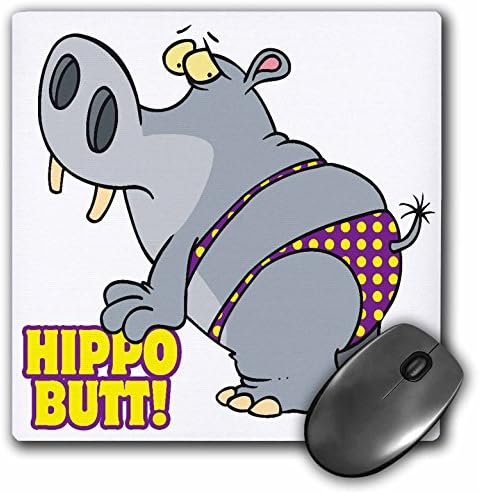 3drose 8 x 8 x 0,25 polegadas Hippo Butt Bikini Hippopotamus mouse blide