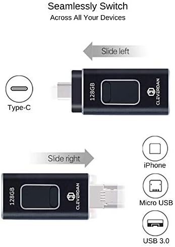 [4-in-1] iPhone e Android 128GB Photo Stick Usb 3.0 Flash Drive para todos os seus dispositivos!