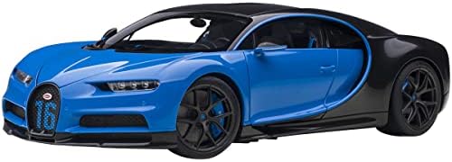Modelos de arte de automóveis 2019 Bugatti Chiron Sport French Racing Blue e Carbon 1/18 Modelo Car por Autoart