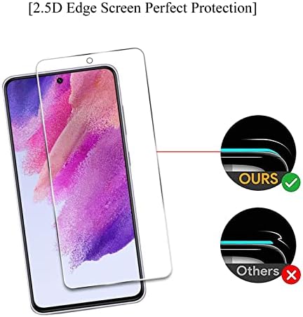 3 pacote projetado para o protetor de tela Samsung Galaxy S21 FE, 2,5D Edge 9H HDUND HD FILME DE