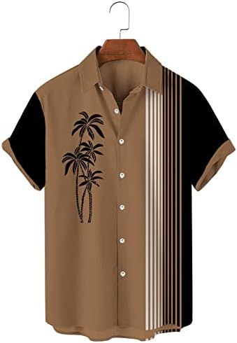 Camisas de verão masculinas, camisetas de aloha casuais estampadas florais tropicais Button