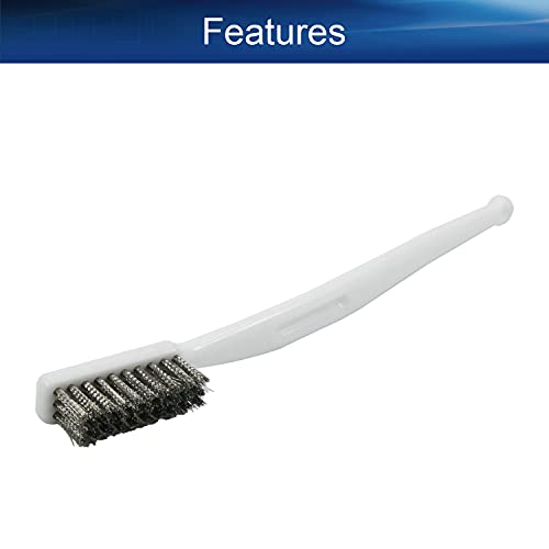 Mini -arame Auniwaig, escova de aço inoxidável, escova de dentes de arranhão com alça curva para limpar escória de solda, ferrugem, sujeira, limpeza de tinta 5pcs