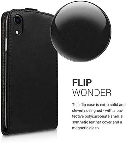 Kwmobile vertical flip capa compatível com Apple iPhone XR - Case PU Cover de proteção de couro com ímã -