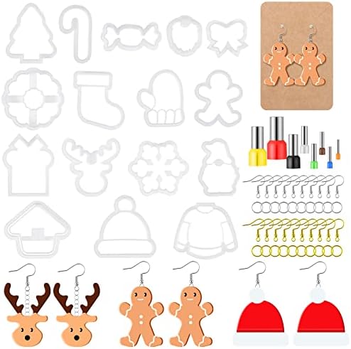 Cortadores de argila de polímero de Natal para brinco, fazendo 12 formas Ferramentas de argila para joias