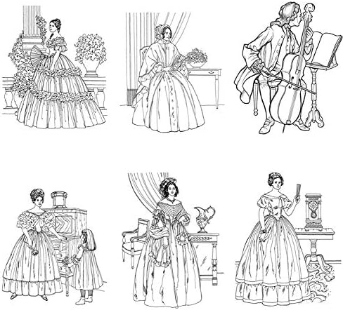 Livro para colorir adulto Lady Lady Vintage Fashion Designs Flonz para coloração adulta