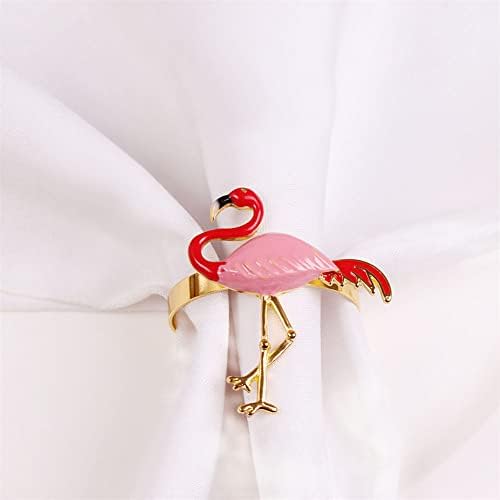 Guardanapo de animais guardanapos de liga de liga os detentores do anel de fivela rosa flamingo amor anel de guardana