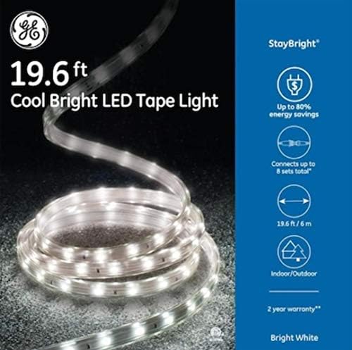 GE Staybright 240-contam 19,6-ft constante com luzes de Natal de plug-in de LED integrada branca com tubos transparentes 82152lo