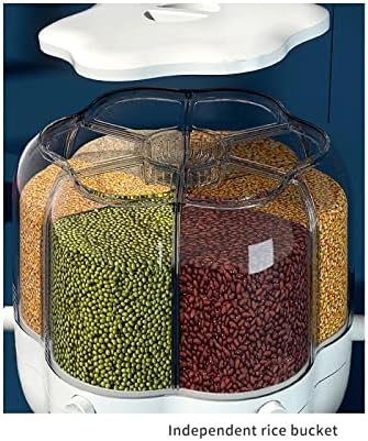 Dispensador de arroz Rice Rice Armazy Armazenamento de arroz Distribuidor de grãos rotativos de 6 grades