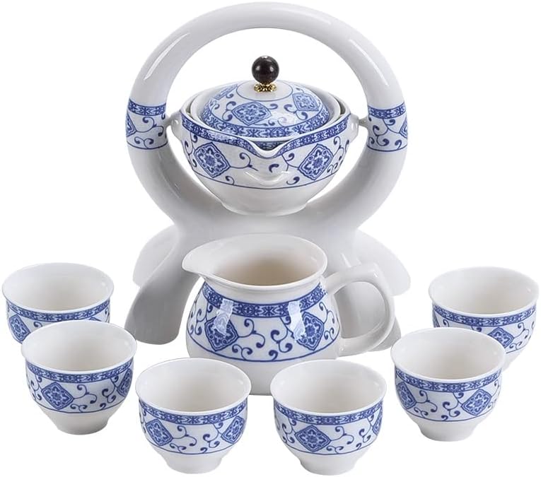 Conjunto de chá chinês BaUfon para adultos Box Box, Blue and White Porcelain Gongfu Tea Maker Pote e Copos